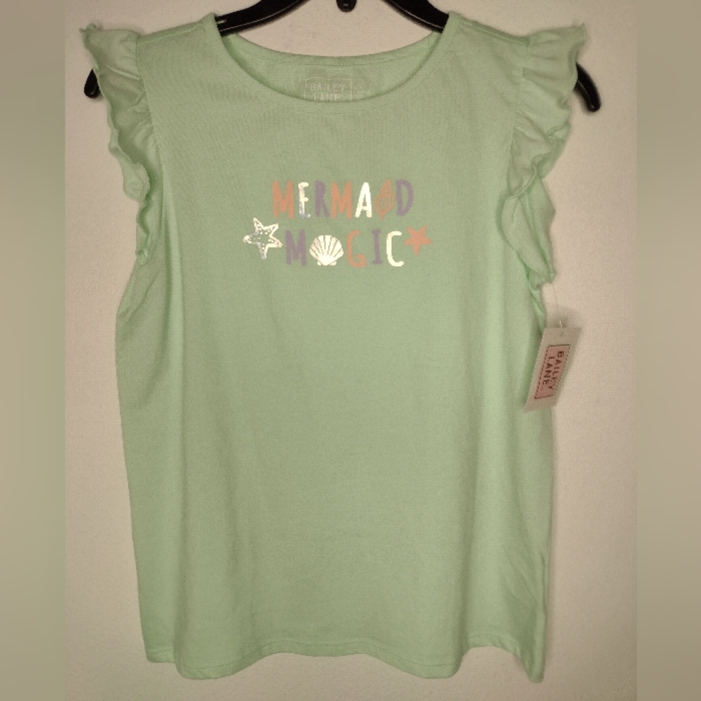 NWT Bailey Lane Girl's Green/"Mermaid Magic" Top Size L(12-14)